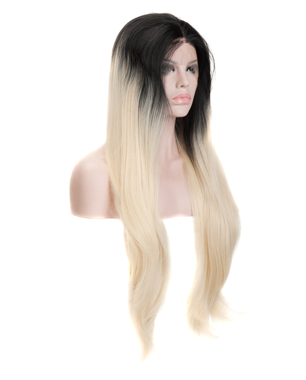 Black Blonde Ombre 22" Straight Wig