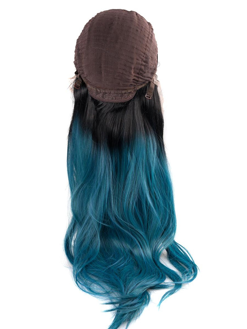 Black and Medium Blue Ombre 24”