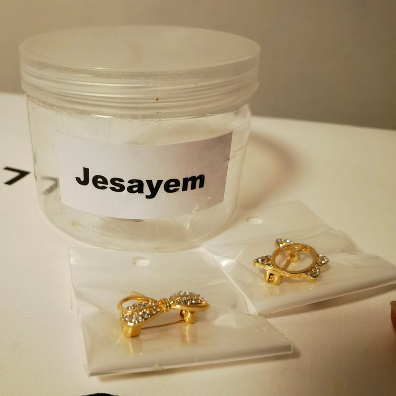 Jesayem 2 Pieces Brooch Pins Gold Crystal Ladies Brooch