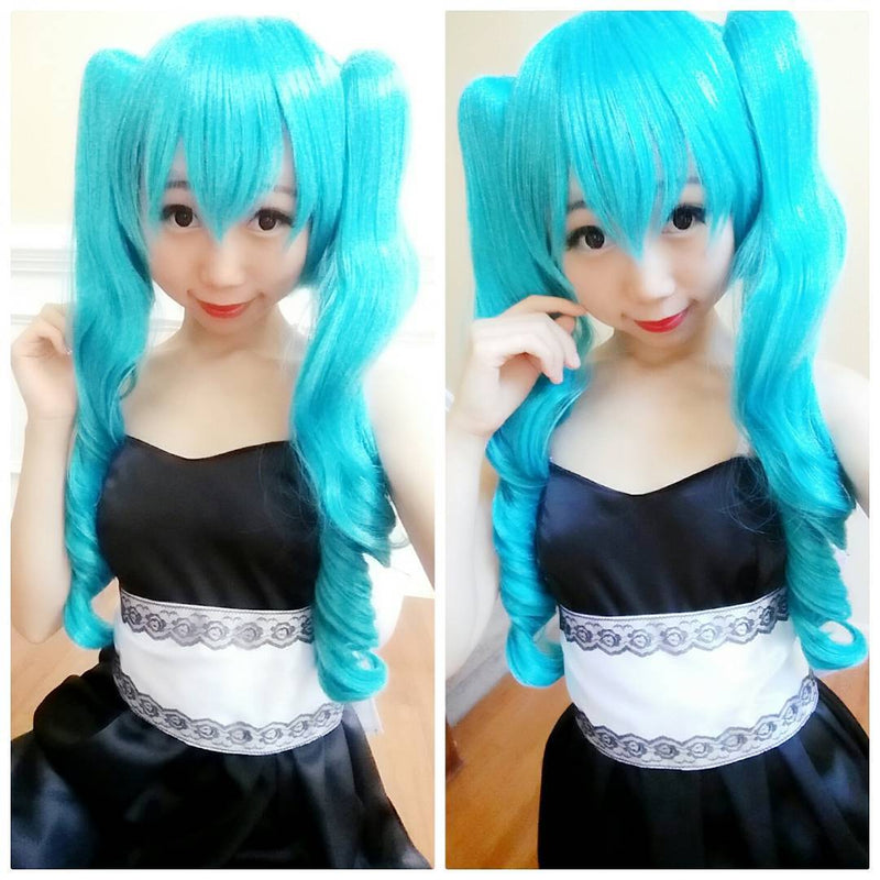 Vocaloid Inspired Curly Hatsune Miku Wig - Ice Blue