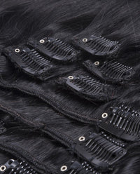 Jet Black (#1) - 10 Piece Remy Human Hair Clip-in - ABHAIR