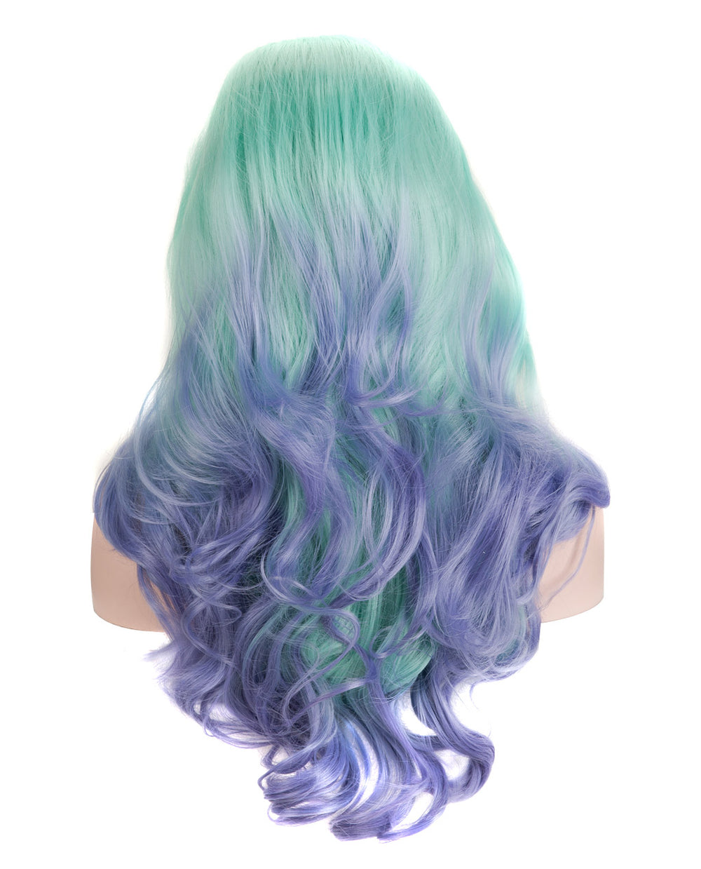 22”  Blue Ombre wavy   Lace Front Wig NEW Amazon.com : YMS Ombre Blue Lace Front Wigs Human Hair 180  main image 4