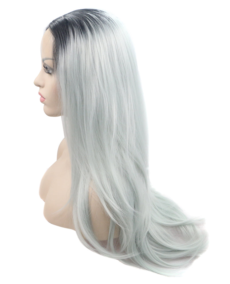Pastel Blue Ombre 22" Straight Wig